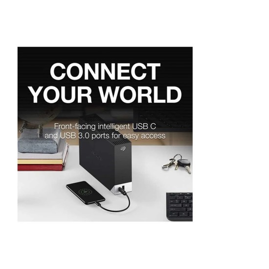 Seagate One Touch 16TB USB Type-C and USB 3.0 Black External HDD with Built-In Hub