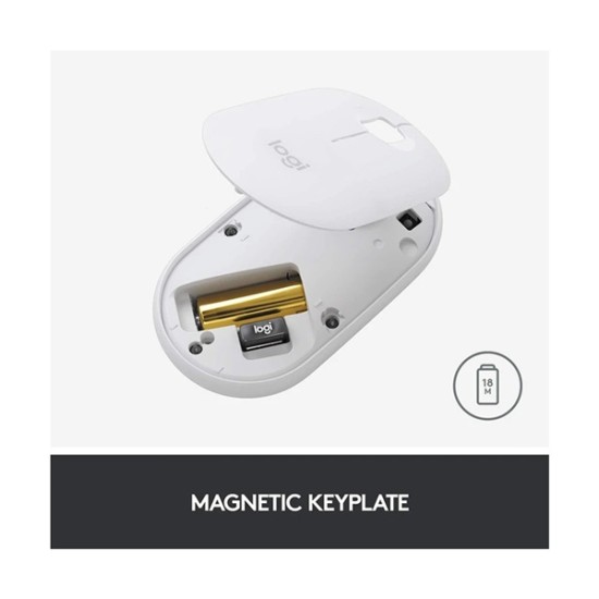 Logitech M350 Dual Mode Pebble Wireless Mouse (Off-White) – 910-005600